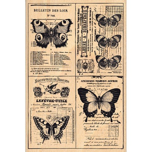 Florilèges Design fha115030 Stempel Scrapbooking Schmetterlinge-Seite in Seite beige 15 x 10 x 2,5 cm von Florilèges Design