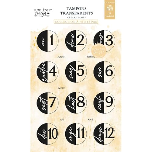 Klare Stempel mit nummerierten Pastillen Klare Stempel mit nummerierten Pastillen von Florilèges Design
