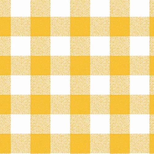 Fan-tastik Wachstuch Tischdecke abwaschbar Gartentischdecke Meterware Karo Kariert Gelb Weiß 107-4 ÖkoTex (100 x 140 cm) von Florista
