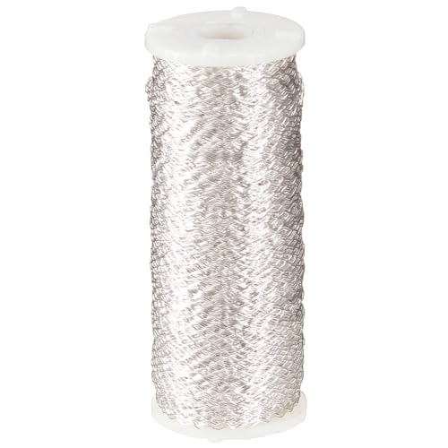 Bouillon- Effektdraht, Ø: 0,3mm, Länge: 140m, Farbe: Silber/Silver von Floristik24