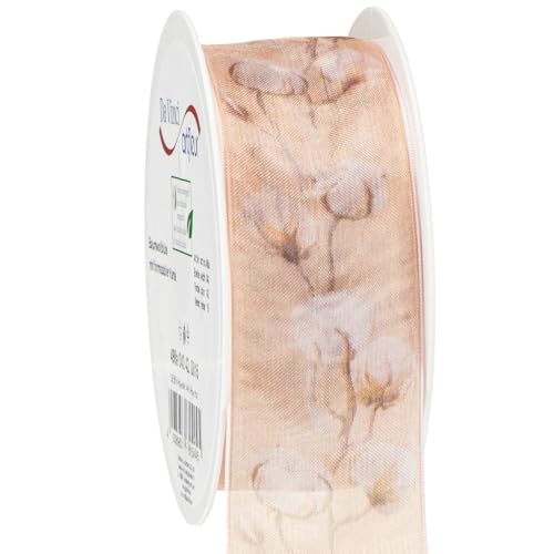 Elegantes Dekoband mit Baumwollmuster für florale Akzente von Floristik24