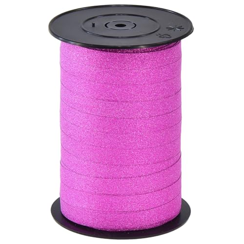 Geschenkband Glitter Metallic Pink 10mm x 100m Schleifenband von Floristik24