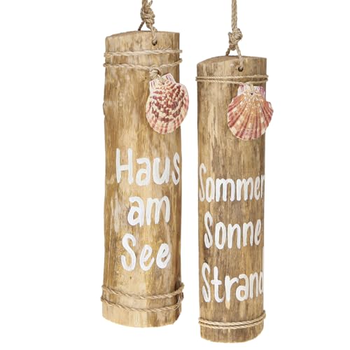 Treibholz Muschel Wanddeko, Rustikal, Maritim, 2er Set von Floristik24