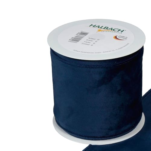 FloristryWarehouse Blaues Weihnachts-Samtstoffband, 100 mm breit, auf 8 m Rolle, Drahtrand FloristryWarehouse Blaues Weihnachts-Samtstoffband, 100 mm breit, auf 8 m Rolle, Drahtrand von Floristrywarehouse