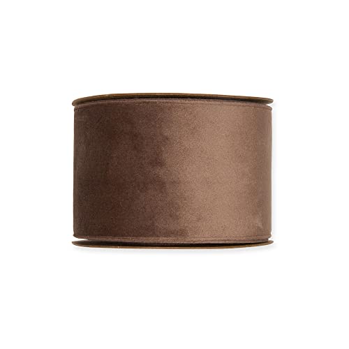 FloristryWarehouse Samtband, ohne Draht, 70 mm breit, 8 m Rolle, Cappuccino FloristryWarehouse Samtband, ohne Draht, 70 mm breit, 8 m Rolle, Cappuccino von Floristrywarehouse