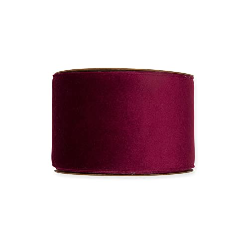 FloristryWarehouse Samtband, ohne Draht, 70 mm breit, 8 m Rolle, Dark Berry FloristryWarehouse Samtband, ohne Draht, 70 mm breit, 8 m Rolle, Dark Berry von Floristrywarehouse