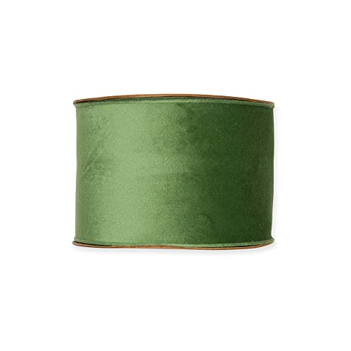 FloristryWarehouse Samtband, ohne Draht, 70 mm breit, 8 m Rolle, grün FloristryWarehouse Samtband, ohne Draht, 70 mm breit, 8 m Rolle, grün von Floristrywarehouse