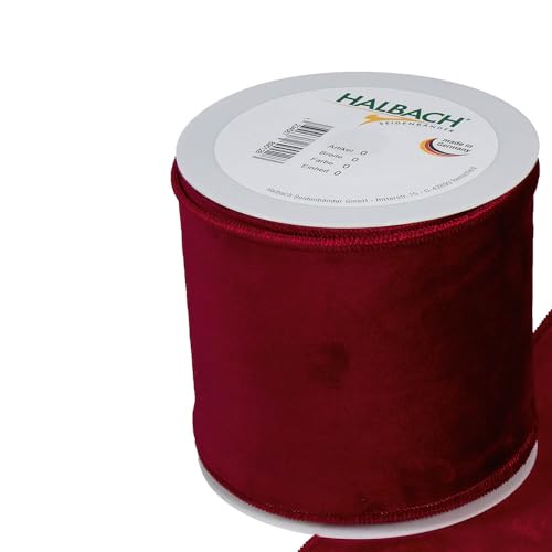 FloristryWarehouse Weinrot, Samt, 100 mm breit, 8 m, mit Draht, Rand FloristryWarehouse Weinrot, Samt, 100 mm breit, 8 m, mit Draht, Rand von Floristrywarehouse