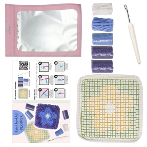 Florisync Knüpfhaken-Set, Untersetzer, Strickset, handgefertigte Untersetzer, Bastelset, Verriegelungshaken-Untersetzer-Set für Anfänger, Erwachsene von Florisync