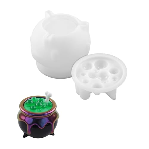 Mehrzweck Halloween Cauldron Schimmel Silikontextur Für Süßigkeitengläser Kunstprojekte Und Themenpartys Halloween Candy Container Schimmel von Florisync