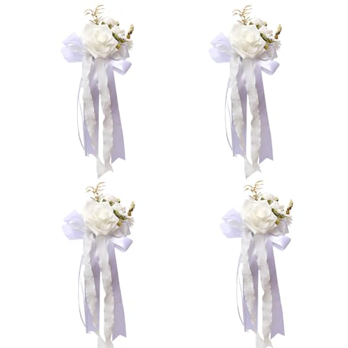 Seidenblumen-Schleife, Auto-Dekoration, Hochzeit, Party, Auto, Brillen-Verzierungen mit Seidenblume für Festival-Look, 4 Stück Seidenblumen-Schleife, Auto-Dekoration, Hochzeit, Party, Auto, Brillen-Verzierungen mit Seidenblume für Festival-Look, 4 Stück von Florisync