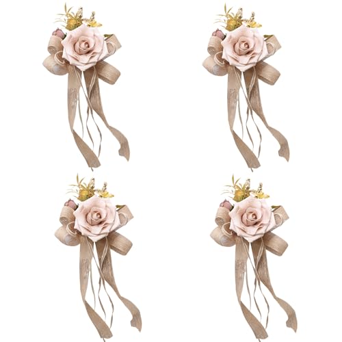 Seidenblumen-Schleife, Auto-Dekoration, Hochzeit, Party, Auto, Brillen-Verzierungen mit Seidenblume für Festival-Look, 4 Stück Seidenblumen-Schleife, Auto-Dekoration, Hochzeit, Party, Auto, Brillen-Verzierungen mit Seidenblume für Festival-Look, 4 Stück von Florisync