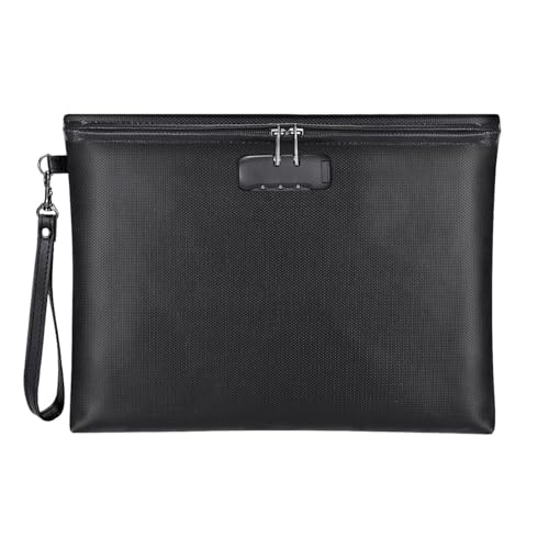 Temperaturbeständige Dokumententasche mit Code-Schloss, Dokumententasche mit Reißverschluss, Geldschutztasche für Bargeld, Schmuck, Wertsachen Temperaturbeständige Dokumententasche mit Code-Schloss, Dokumententasche mit Reißverschluss, Geldschutztasche für Bargeld, Schmuck, Wertsachen von Florisync