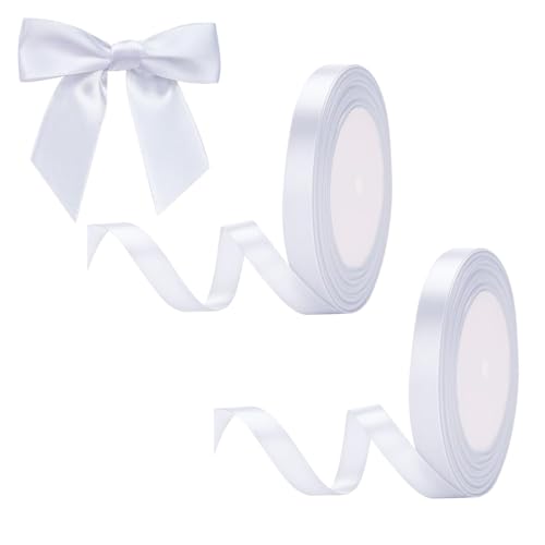 2 Rollen weiße Fleckenbänder, 10 mm x 22 m dick, Stoff-Geschenkbänder für Hochzeitsdekoration, Weihnachtsverpackung, Partygeschenke, Bastelarbeiten 2 Rollen weiße Fleckenbänder, 10 mm x 22 m dick, Stoff-Geschenkbänder für Hochzeitsdekoration, Weihnachtsverpackung, Partygeschenke, Bastelarbeiten von Flosfjylo
