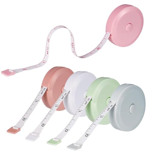 5 Stück Maßband, 150 cm, Nähmaßband, einziehbares Schneidermaßband für Körpermaße, Schneiderei und Bastelsets 5 Stück Maßband, 150 cm, Nähmaßband, einziehbares Schneidermaßband für Körpermaße, Schneiderei und Bastelsets von Flosfjylo