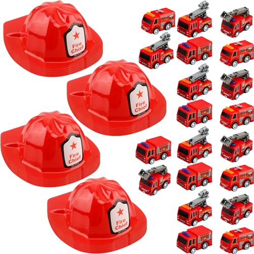 40 Feuerwehr-Partygeschenke für Kinder, inklusive 20 Kunststoff-Feuerwehrhelmen, 20 Mini-Feuerwehrautos mit Rückziehfunktion und Feuerwehrhut für Jungen und Mädchen, als Geschenk für die Tasche. 40 Feuerwehr-Partygeschenke für Kinder, inklusive 20 Kunststoff-Feuerwehrhelmen, 20 Mini-Feuerwehrautos mit Rückziehfunktion und Feuerwehrhut für Jungen und Mädchen, als Geschenk für die Tasche. von Flotory