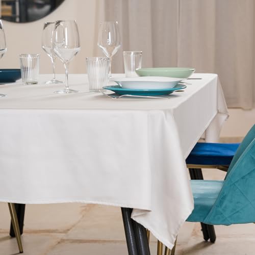 Tischdecke 140x240 Grau Tischtuch Baumwollsatin-Tischdecken Kleine Rechteckig Tischdecken für den Innenbereich für Anlässe Weihnachten Feiertage Gartentisch im Freien von Flowen