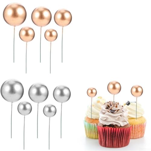 Party-Dekoration mit Schaumstoffkugeln, 30-teiliges Set, perfekt für Kuchen auf Partys (30 Stück, Silber) von Floweringbeter