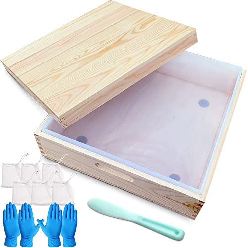 Quadratische Seifenformen für die Seifenherstellung, große Größe – 8 l, 8,2 kg, große rechteckige Seifenform, Silikon, mit Holzbox und Holzabdeckung, Seifenverpackung, Handschuhe, Rührstab Quadratische Seifenformen für die Seifenherstellung, große Größe – 8 l, 8,2 kg, große rechteckige Seifenform, Silikon, mit Holzbox und Holzabdeckung, Seifenverpackung, Handschuhe, Rührstab von Flowing Fun