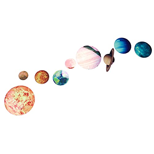 Flpeekash 9 Stück/Set 9 Planeten Sonnensystem fluoreszierende Wandaufkleber Das Universum Planet Galaxie Kinderzimmer Schlafzimmer Leuchtende Wandaufkleber von Flpeekash