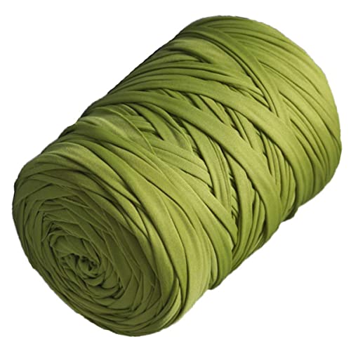 T-Shirt Garn 130 Yards Strickgarn Stoff Häkeltuch Einfarbig T-Shirt Garn für Häkeln Anfänger DIY Handwerk Tasche Decke Kissen Projekte (Avocado Green) von Flrhsjx