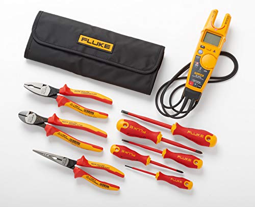 Fluke T6-1000 Elektrischer Spannungsprüfer + Handwerkzeug-Starter-Set (5 x isolierte Schraubendreher und 3 x isolierte Zangen) von Fluke