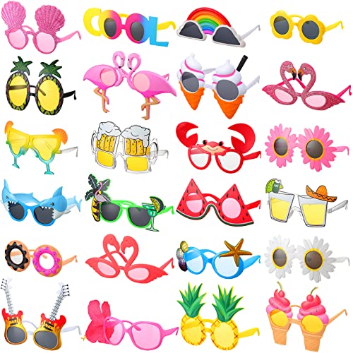 24 Paar Luau Party Sonnenbrillen für Sommer, hawaiianische tropische Sonnenbrille, mehrfarbig, lustige Kleid-Requisiten, Geburtstag, Strand, Motto-Pool-Party-Dekorationen für Erwachsene und Kinder, mehrfarbig, Medium 24 Paar Luau Party Sonnenbrillen für Sommer, hawaiianische tropische Sonnenbrille, mehrfarbig, lustige Kleid-Requisiten, Geburtstag, Strand, Motto-Pool-Party-Dekorationen für Erwachsene und Kinder, mehrfarbig, Medium von Flutesan