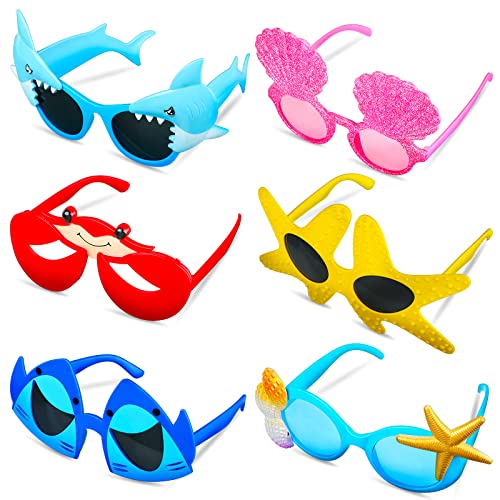 6 Stück Unter dem Meer Partyzubehör Brille, lustiges Ozean-Thema, Geburtstags-Sonnenbrille, Krabbe, Seestern, Muschel, Hai, Sonnenbrille unter dem Meer, Ozean, Tiere, Brille für Kinder und Erwachsene 6 Stück Unter dem Meer Partyzubehör Brille, lustiges Ozean-Thema, Geburtstags-Sonnenbrille, Krabbe, Seestern, Muschel, Hai, Sonnenbrille unter dem Meer, Ozean, Tiere, Brille für Kinder und Erwachsene von Flutesan
