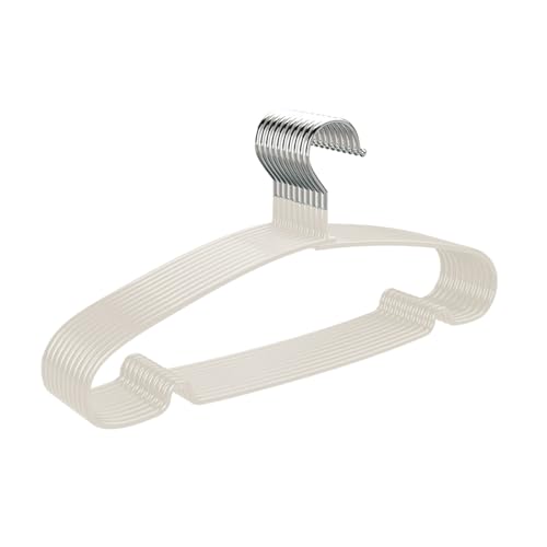 10pcs Plastikkleidung Kleiderbügel Mit Anti Slip Design Raumsparende Kleiderschrank Organisatoren Für Hemden Jacken Kleider Haus Verwenden Glatte Oberflächen Kleidung Kleiderbügel von Fluxioxtna