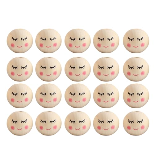 20pcs Rundes Loch Holzlächel Gesichtsperlen Sets Für Dekorationen Lächeln Holzperlen Natürliche Holzperlen Zum Handwerk 20pcs Rundes Loch Holzlächel Gesichtsperlen Sets Für Dekorationen Lächeln Holzperlen Natürliche Holzperlen Zum Handwerk von Fluxioxtna