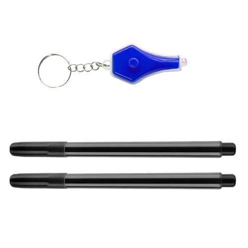 2pcs Unsichtbare Markierungen Unsichtbarer Tinten Stift Mit Taschenlampe Schlüsselbund Für Geheime Nachrichten Kinder Geburtstagsstrumpffüllungen von Fluxioxtna