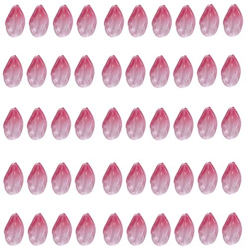 50 PCs Glasperlen 12x20mm Ablaufglas Blütenblätter Handwerk Accessoires Für Handgefertigte Haarnadeldekoration Und Schmuck Making Perlen Gradient Petal Für Haarpinschmuck Kunstprojekt von Fluxioxtna