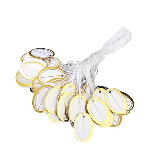 500 PCS Oval Preise Etiketten Für Schmuck Display Robuste Papierhängekarten Mit Vorgepickten Löchern Einzelhandelspreisetiketten von Fluxioxtna