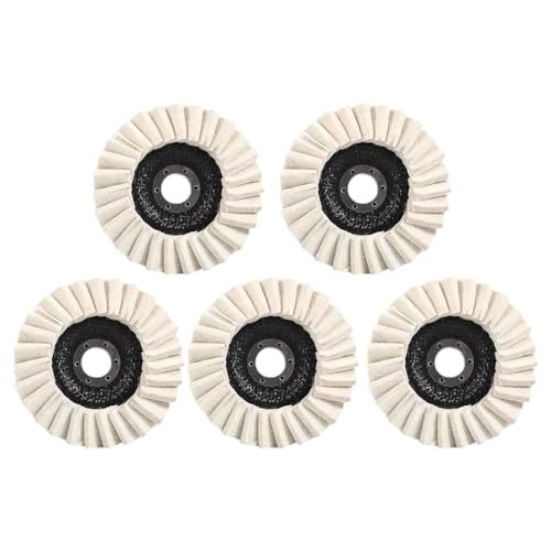 5pcs Mehrfachschicht Flansches Polierrad Set Oberflächen Verfeinerungswerkzeug Wolle Filzklappe Polierscheibe Für Metalloberflächen Metallscheiben von Fluxioxtna