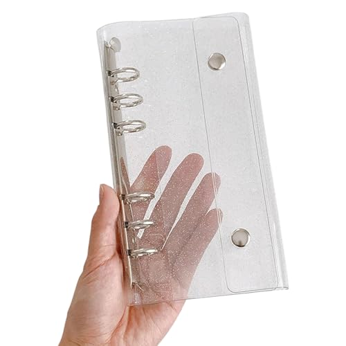6 Loch PVC Bindemittel Cover 3.94x7.76inch Card Album Deckt Wasserfeste 6 Löcher Stempelkarten Ordner Protectors Note Organizer von Fluxioxtna