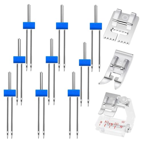 9pcs Twin Nadel Und 3 Nähprärte Füße Hausmaschine Nadel 2/90 3/4/ Für Haushaltsmaschinennähte Drucker Füße 9pcs Twin Nadel Und 3 Nähprärte Füße Hausmaschine Nadel 2/90 3/4/ Für Haushaltsmaschinennähte Drucker Füße von Fluxioxtna