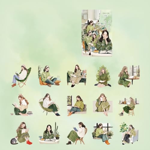 Cartoon Aufkleber Reading Girl Stickers Journal Sticker Dekorative Aufkleber Kunstbedarf Für Sammelalbum Tagebuch Dekoration Gepäck Schöne Lesemädchen Kunstzubehör Für Laptop Skateboard Cartoon Aufkleber Reading Girl Stickers Journal Sticker Dekorative Aufkleber Kunstbedarf Für Sammelalbum Tagebuch Dekoration Gepäck Schöne Lesemädchen Kunstzubehör Für Laptop Skateboard von Fluxioxtna