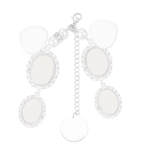 Eleganter Hochzeitsbouquet Charme Brautspitzen Anhänger Hanging Anhänger Legierungstextur Geeignet Für Braut Und Bräutigam Foto Brautparty Lacy Oval Charm Decore von Fluxioxtna