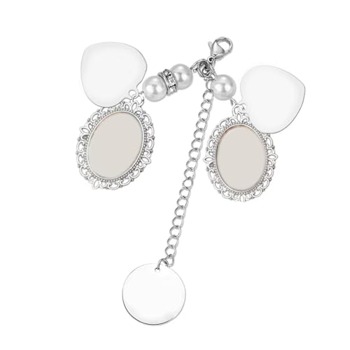 Eleganter Hochzeitsbouquet Charme Brautspitzen Anhänger Hanging Anhänger Legierungstextur Geeignet Für Braut Und Bräutigam Foto Brautparty Lacy Oval Charm Decore von Fluxioxtna