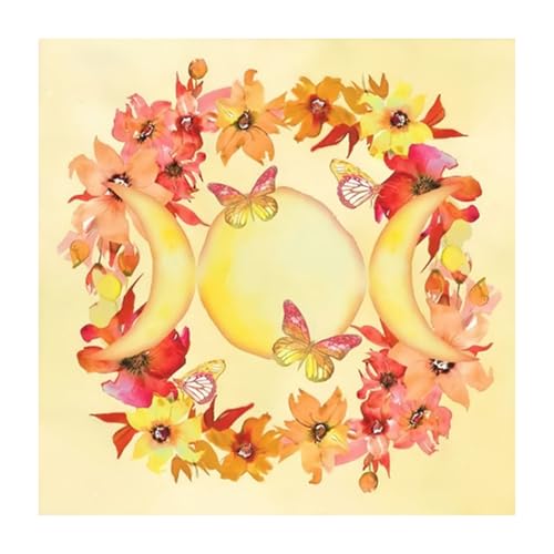Fluxioxtna Divinationen Tischdecke Mond Blumenmuster Astrologie Tarotkarte Tischdecke Altars Stoff Göttlichkeit Brettspiel Accessoire von Fluxioxtna
