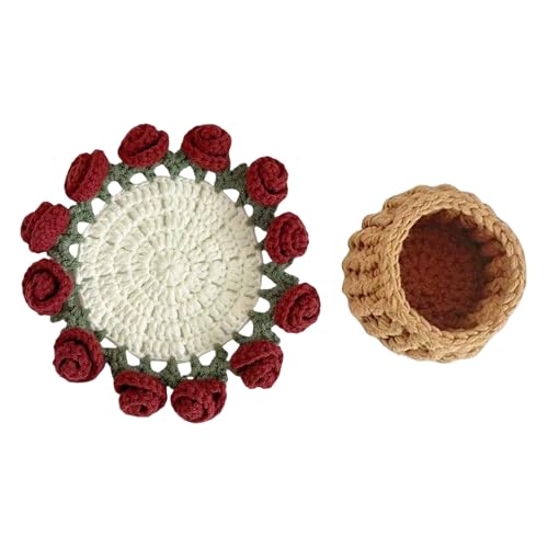 Fluxioxtna Rose Bouquet Häkchen Coasters Kits Blumenersetzer Häkelstarter Kits Häkeln Kits Für Die Heimdekoration Fluxioxtna Rose Bouquet Häkchen Coasters Kits Blumenersetzer Häkelstarter Kits Häkeln Kits Für Die Heimdekoration von Fluxioxtna
