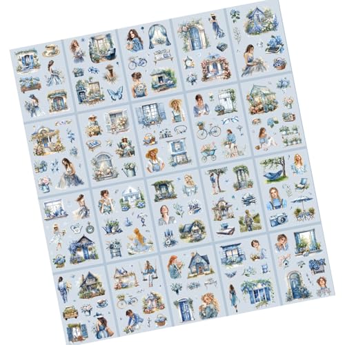 Mädchen Charakter Themen Aufkleber Dekorative Aufkleber Sammelalbum Retro Journal Retro Dekorative Gepäck Mädchen Charakter Thema Thema von Fluxioxtna