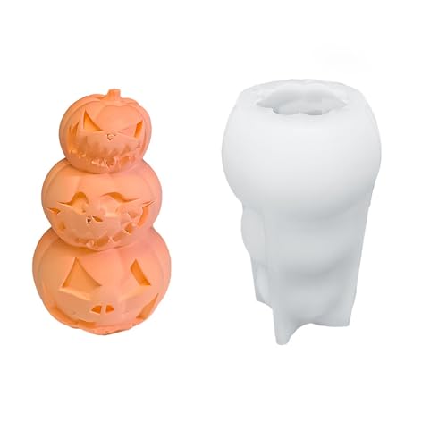Schädel/Kürbisform Wiederverwendbares Silikonkerzenformen Halloween Crafting Tool Mehrere Gewichte Einfach Freisetzen von Fluxioxtna