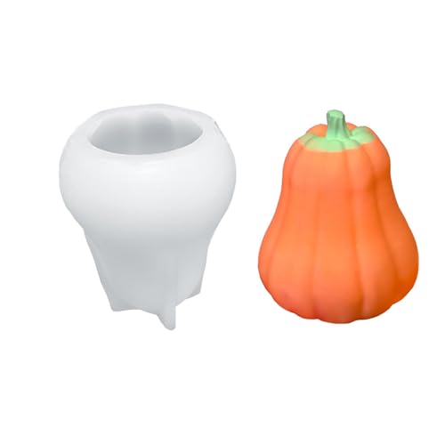 Schädel/Kürbisform Wiederverwendbares Silikonkerzenformen Halloween Crafting Tool Mehrere Gewichte Einfach Freisetzen von Fluxioxtna