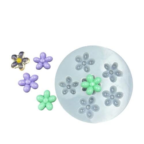Silikonhandwerksformsammlung 6 Blumendesigns Rose Blütenblatt Pinecon Blossom Sicher Flexibel Für Schmuck Kreation Einfache Silikonblumenformen von Fluxioxtna