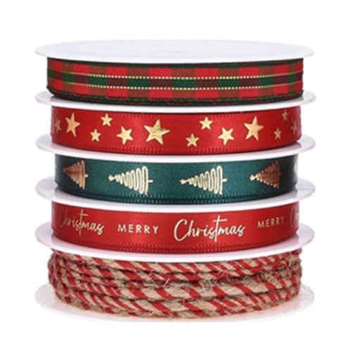 Weihnachtsfeierparty Ribbon Set 5.5yard Ribbon Roll Set Von 5 Für Handgefertigtes Projekt Weihnachtsfeier Ribbon von Fluxioxtna