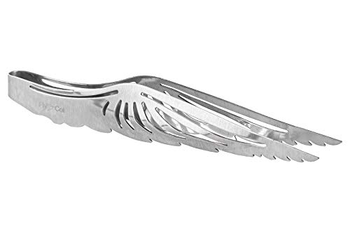 FlyCol Angel Wing Shisha Zange | Für Kohlen und Tabak | Ideal zum Kopfbau | Schischa Wasserpfeife Kohlenzange Tabakzange Kopf Zubehör XL (Silber) von FlyCol