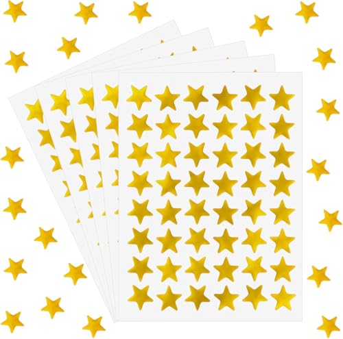 Flycppo 1440 Stück Stern-Aufkleber,Selbstklebende Stern Aufkleber Gold Belohnungssticker für Kinder Kleine Sticker Sterne für Lehrer,Studenten,Scrapbooking,DIY-Grußkarten (13 mm) von Flycppo