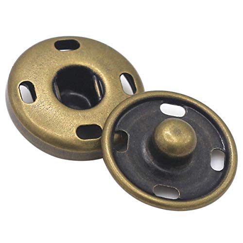 Druckknöpfe zum Aufnähen, antikes Messing, 50 Sets 10 mm von Flying Horse66