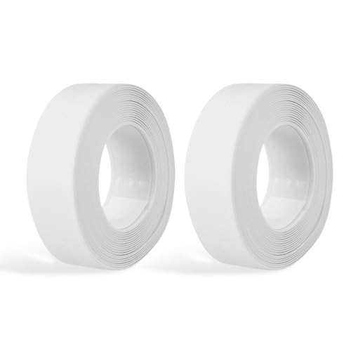 2 Stück Dichtungsband Selbstklebend, Badewanne Dichtungsstreifen Fugendichtungsband Dusche Dichtungsstreifen 38mmx3.2m, Wasserdicht Klebeband Dichtungsband für Küche/Badezimmer/Toilette/Boden/Wandecke von Flylin
